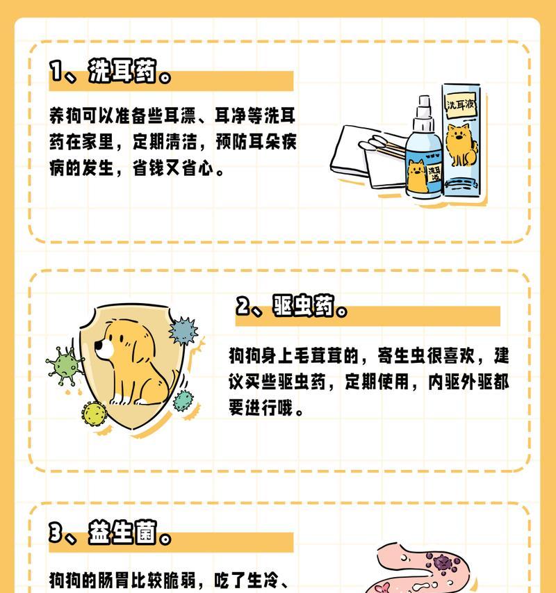 养狗家庭必备药物，照顾爱宠健康从细节开始（为您的狗狗准备合适的家庭兽药，做好常见病的自我应急处理）