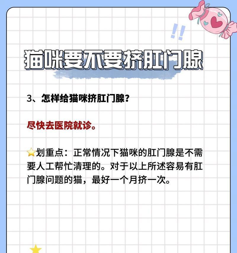 肛门腺挤完后的猫咪症状详解（猫咪肛门腺挤压后出现的常见症状及处理方法）