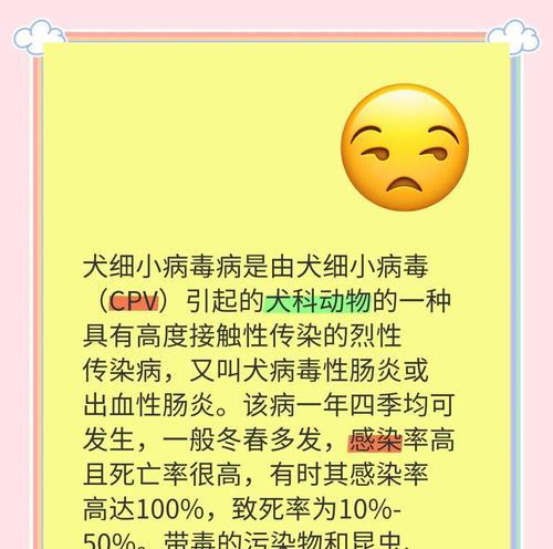 狗狗细小病毒（详解狗狗细小病毒的症状及治疗方法，帮助宠物主人保护爱宠健康）