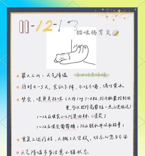 猫咪呕吐腹泻有肠胃炎怎么办？（识别症状，给予适当护理，确保猫咪健康）