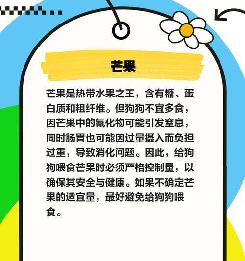 狗狗不能吃的水果及其危害（了解哪些水果对狗狗有害，保护它们的健康）